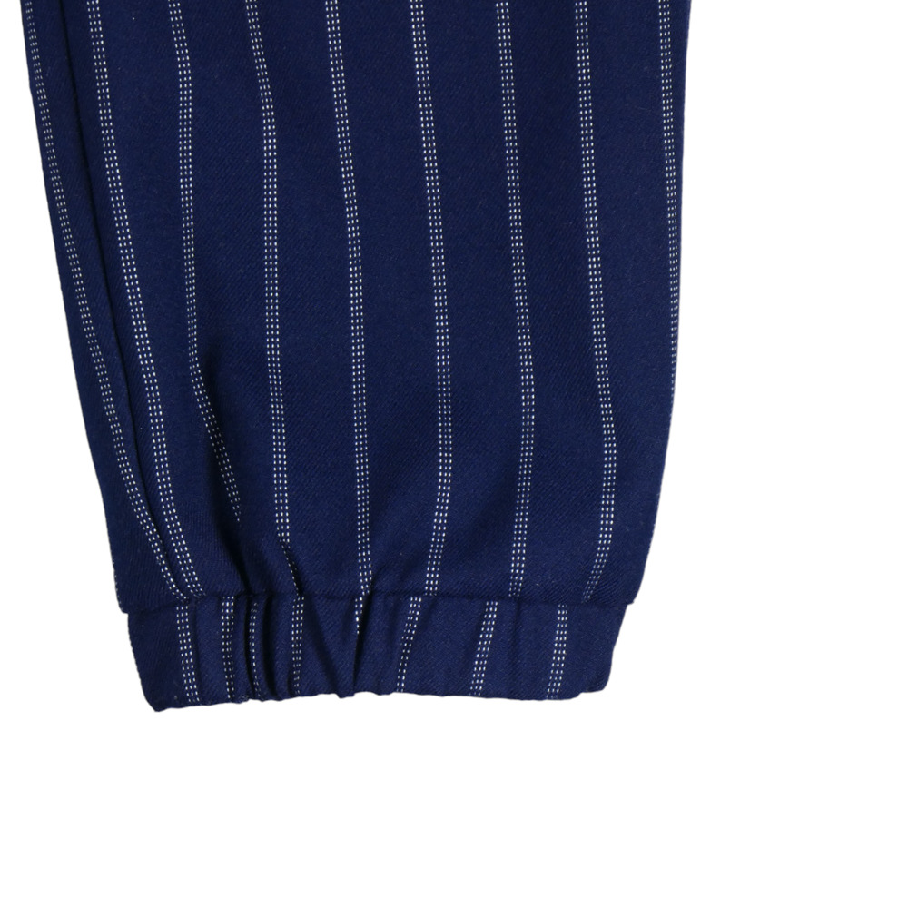 Nine West Joggers Womens Medium Blue White Pinstripes Drawstring Cuffed Pants - Picture 7 of 9